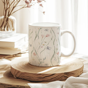 Pastel Tiny Spring Flowers Muster Kaffeetasse