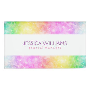 Pastel Tones Colorful Bokeh Glitzer Namenschild