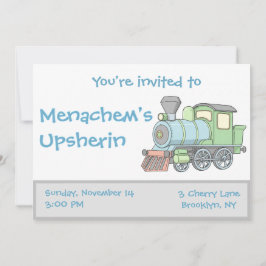 Pastel Train upsherin Einladung