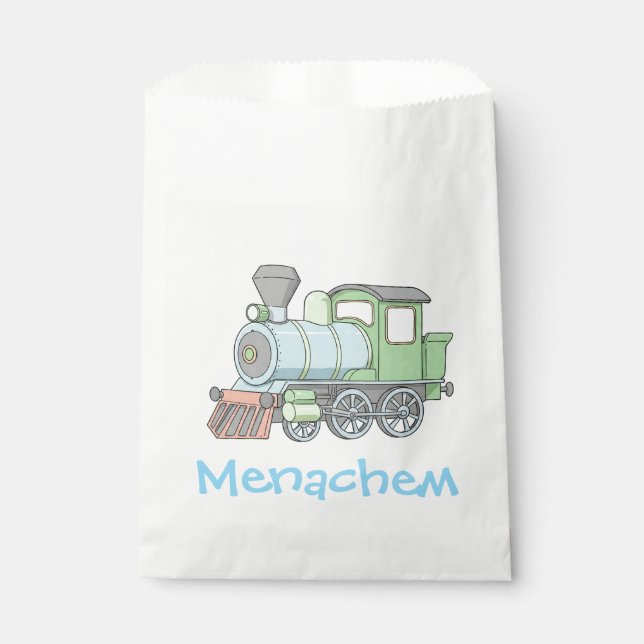 Pastel Train upsherin Gevor-Tasche Geschenktütchen (Vorderseite)