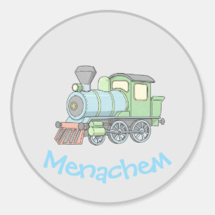 Pastel-Train Upsherin Runder Aufkleber