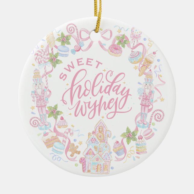 Pastel Treats | Sweet Holiday Wishes Keramik Ornament (Vorne)