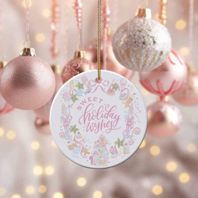 Pastel Treats | Sweet Holiday Wishes Keramik Ornament (Von Creator hochgeladen)