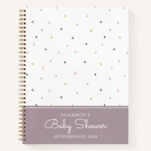 Pastel Triangle Doodle Babydusche Gästebuch Notizbuch