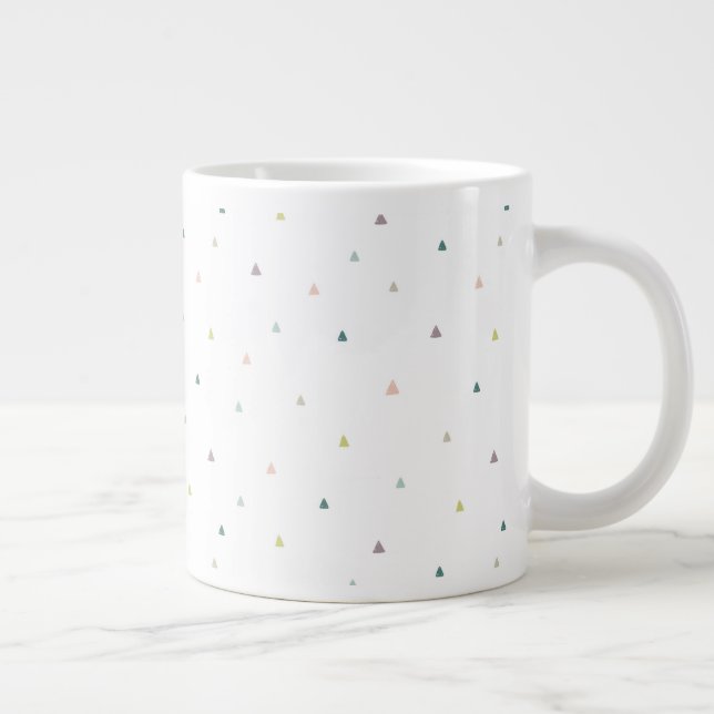 Pastel Triangle Doodle Muster Jumbo-Tasse (Rechts)