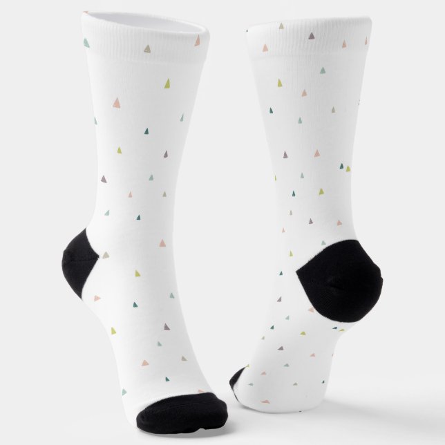 Pastel Triangle Doodle Muster Socken (Gewinkelt)