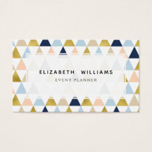 Pastel Triangle Event Planer Business Cards