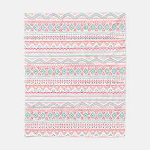 Pastel Tribal Muster Fleece Blanket, mittel