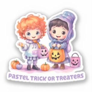 Pastel Trick oder Treaters Aufkleber