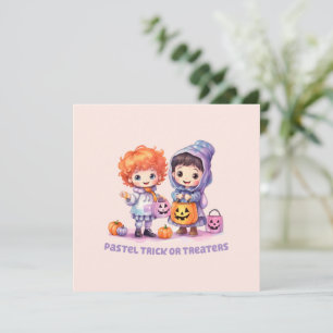 Pastel Trick oder Treaters - Cartoon Boy and Girl