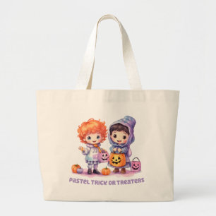Pastel Trick oder Treaters Jumbo Stoffbeutel