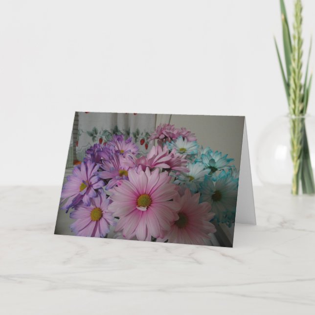 Pastel Trio Blume Bouquet Karte (Vorderseite)