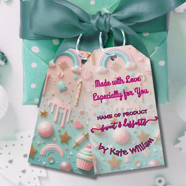 Pastel Tropfen Cookie and Dessert Packaging Geschenkanhänger (Von Creator hochgeladen)