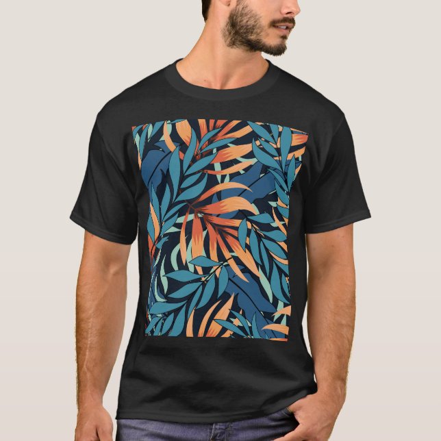 Pastel Tropical Abstrakt Botanicals T-Shirt (Vorderseite)