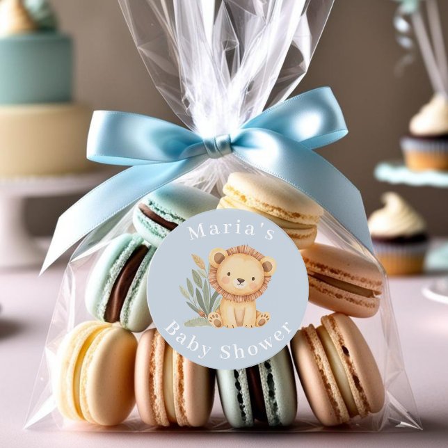 Pastel Tropical Baby Dusche Jungle Safari Tiere Runder Aufkleber (Von Creator hochgeladen)