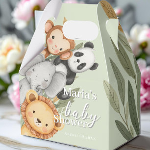 Pastel Tropical Baby Shower Jungle Safari Tiere Geschenkschachtel