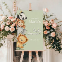 Pastel Tropical Baby Shower Jungle Safari Tiere