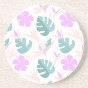 Pastel Tropical Floral Pattern Getränkeuntersetzer