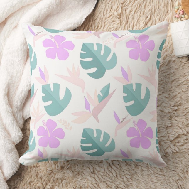 Pastel Tropical Floral Pattern Kissen (Decke)