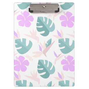 Pastel Tropical Floral Pattern Klemmbrett