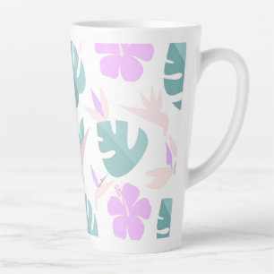 Pastel Tropical Floral Pattern Milchtasse