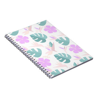 Pastel Tropical Floral Pattern Notizblock