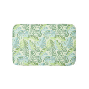Pastel Tropical Palm Blätter Badematte