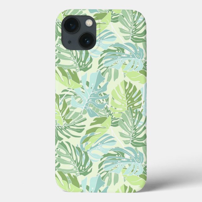 Pastel Tropical Palm Blätter Case-Mate iPhone Hülle (Rückseite)