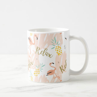 Pastel Tropical Pink Flamingo Muster Tasse
