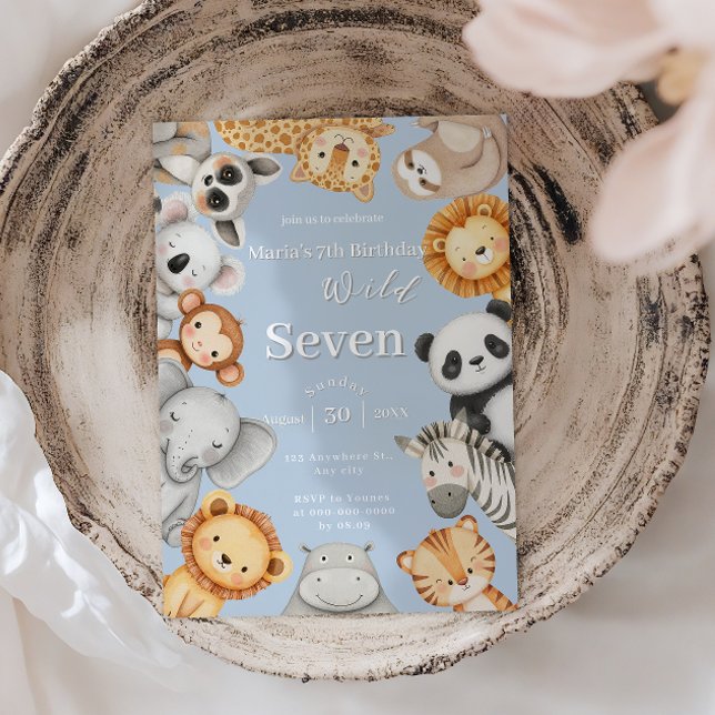 Pastel Tropical Wild Jungle Safari Tiere Einladung (Von Creator hochgeladen)