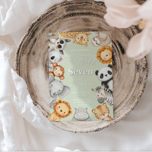 Pastel Tropical Wild Jungle Safari Tiere Einladung