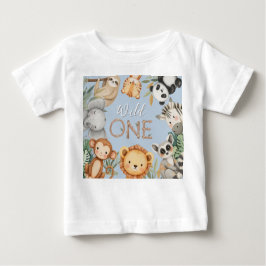 Pastel Tropical Wild One Jungle Safari Tiere Baby T-shirt