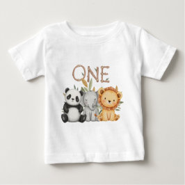 Pastel Tropical Wild One Jungle Safari Tiere Baby T-shirt