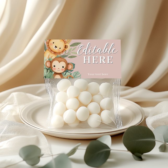 Pastel Tropical Wild One Jungle Safari Tiere Dankeskarte (Von Creator hochgeladen)