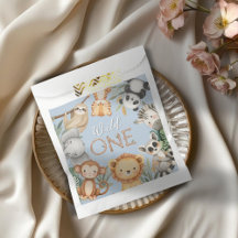 Pastel Tropical Wild One Jungle Safari Tiere