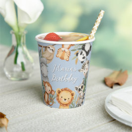 Pastel Tropical Wild One Jungle Safari Tiere Pappbecher