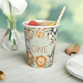 Pastel Tropical Wild One Jungle Safari Tiere Pappbecher