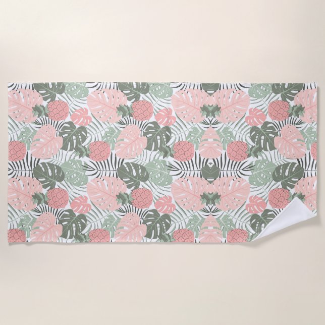 Pastel tropisch strandtuch (Vorderseite)