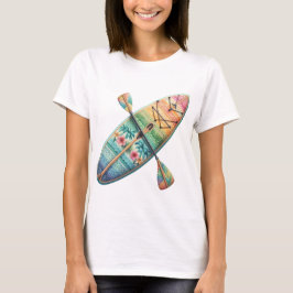 PASTEL-TROPISCHES SURFBOARD UND PADDLE T-Shirt