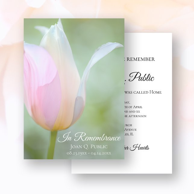 Pastel Tulip Blume Frühjahrsfest Todesjahr Jahrest Einladung (Von Creator hochgeladen)
