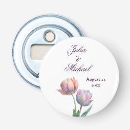 Pastel Tulip Wedding Suite Elegant Typography Flaschenöffner