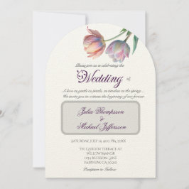 Pastel Tulip Wedding Suite Elegante Typografie Einladung