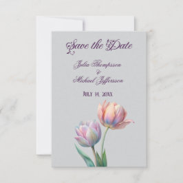 Pastel Tulip Wedding Suite Elegante Typografie Save The Date