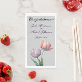 Pastel Tulip Wedding Suite Elegante Typografie Serviette