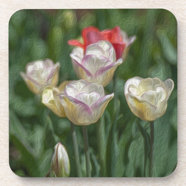 Pastel Tulips Untersetzer (Vorderseite)