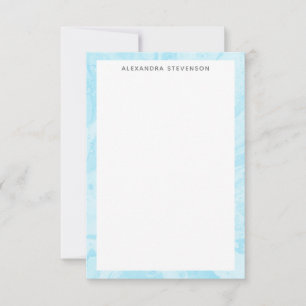 Pastel Türkis Blaue Marmorplatte Personalisiert Mitteilungskarte