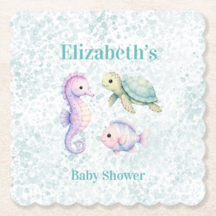 Pastel Under The Sea Baby Shower Geschenk Untersetzer