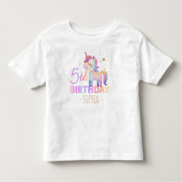 Pastel Unicorn 5. Geburtstagsparty T-Shirt