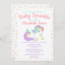 Pastel Unicorn Baby Sprinkle Einladung
