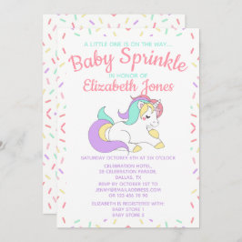 Pastel Unicorn Baby Sprinkle Einladung